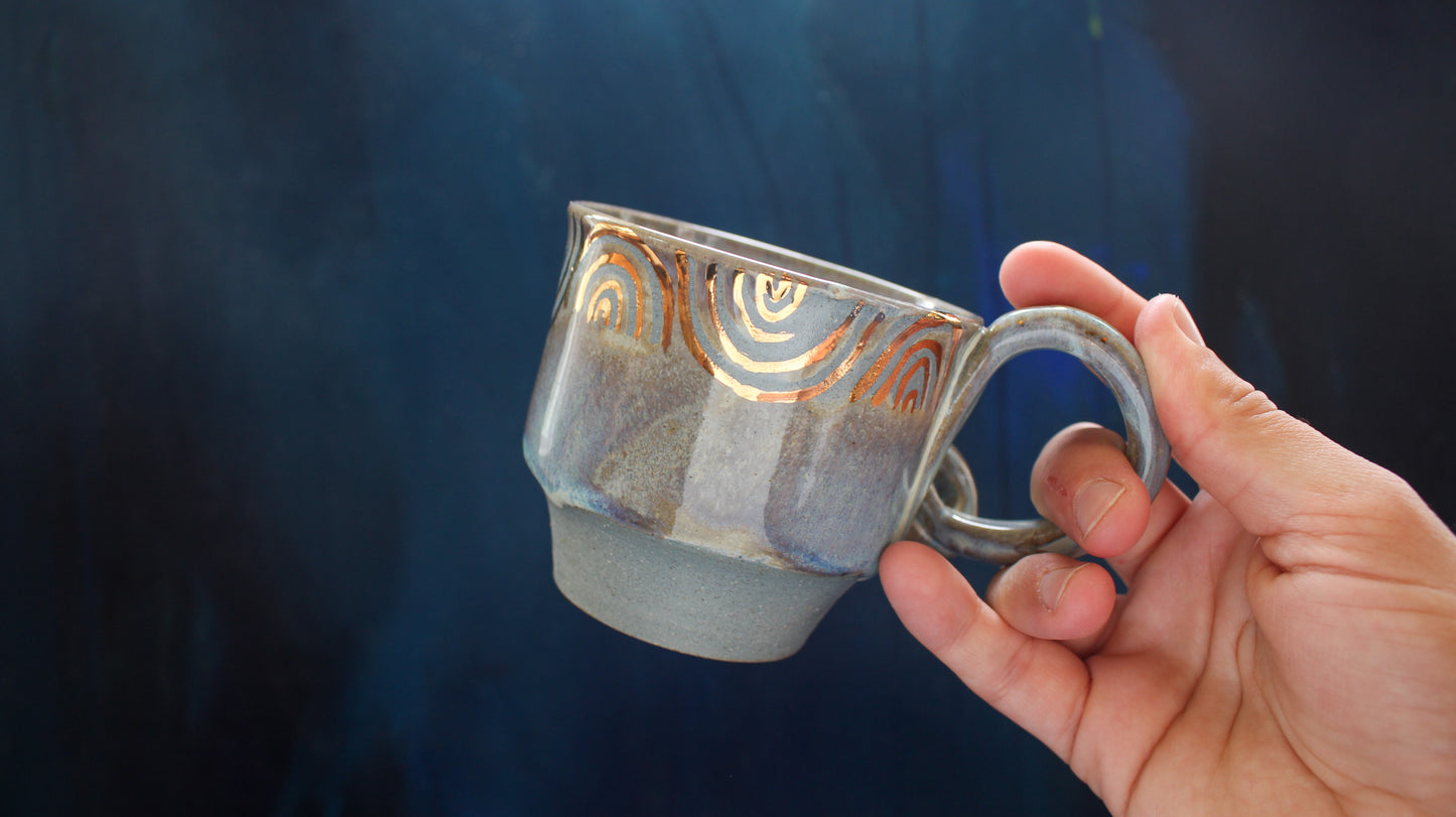 8oz Turquoise Rainbow Mug