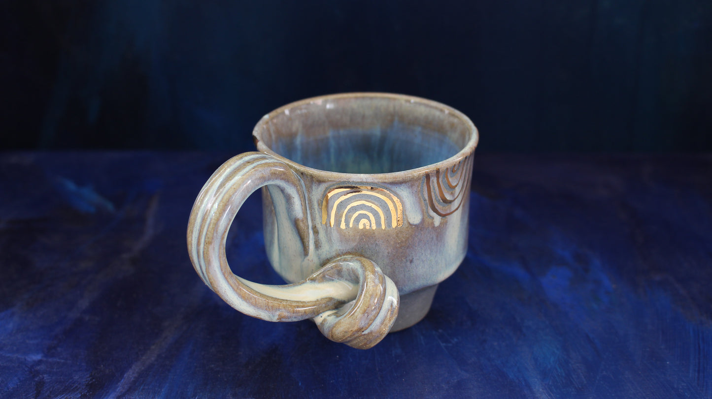 8oz Turquoise Rainbow Mug