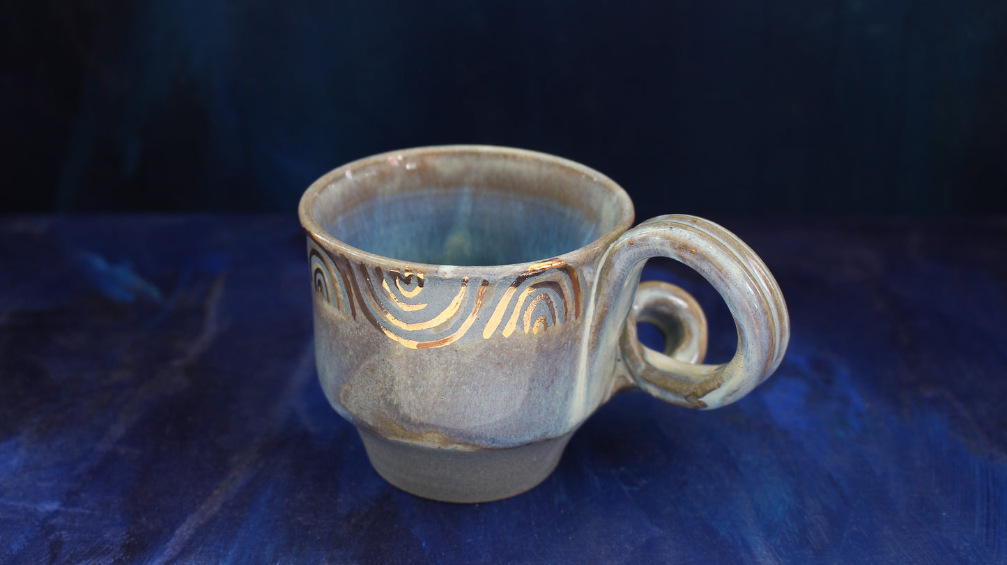 8oz Turquoise Rainbow Mug