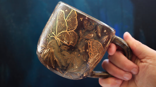 16oz Golden Butterfly Mug