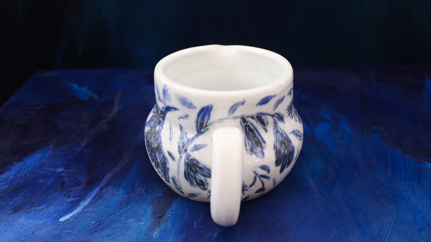 15oz Blue Dove Creamer Pitcher Woodfired