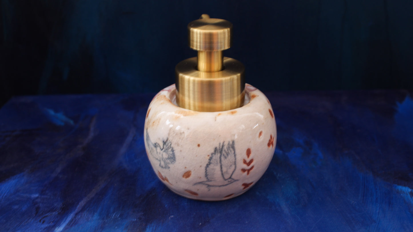 8oz Swooping Swallows Soap Dispenser Woodfired