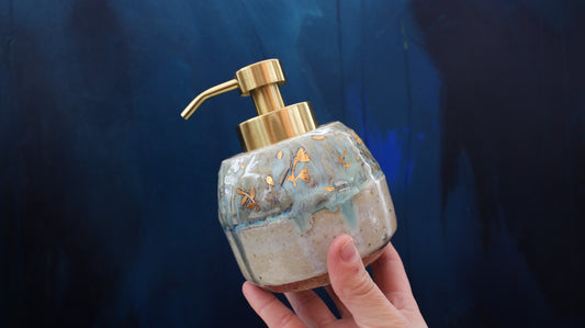 12oz Gold Blossom Soap Dispenser Woodfired